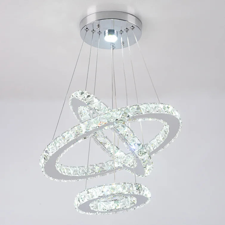 Crystal Chandelier - 3 Light Matrix Ring